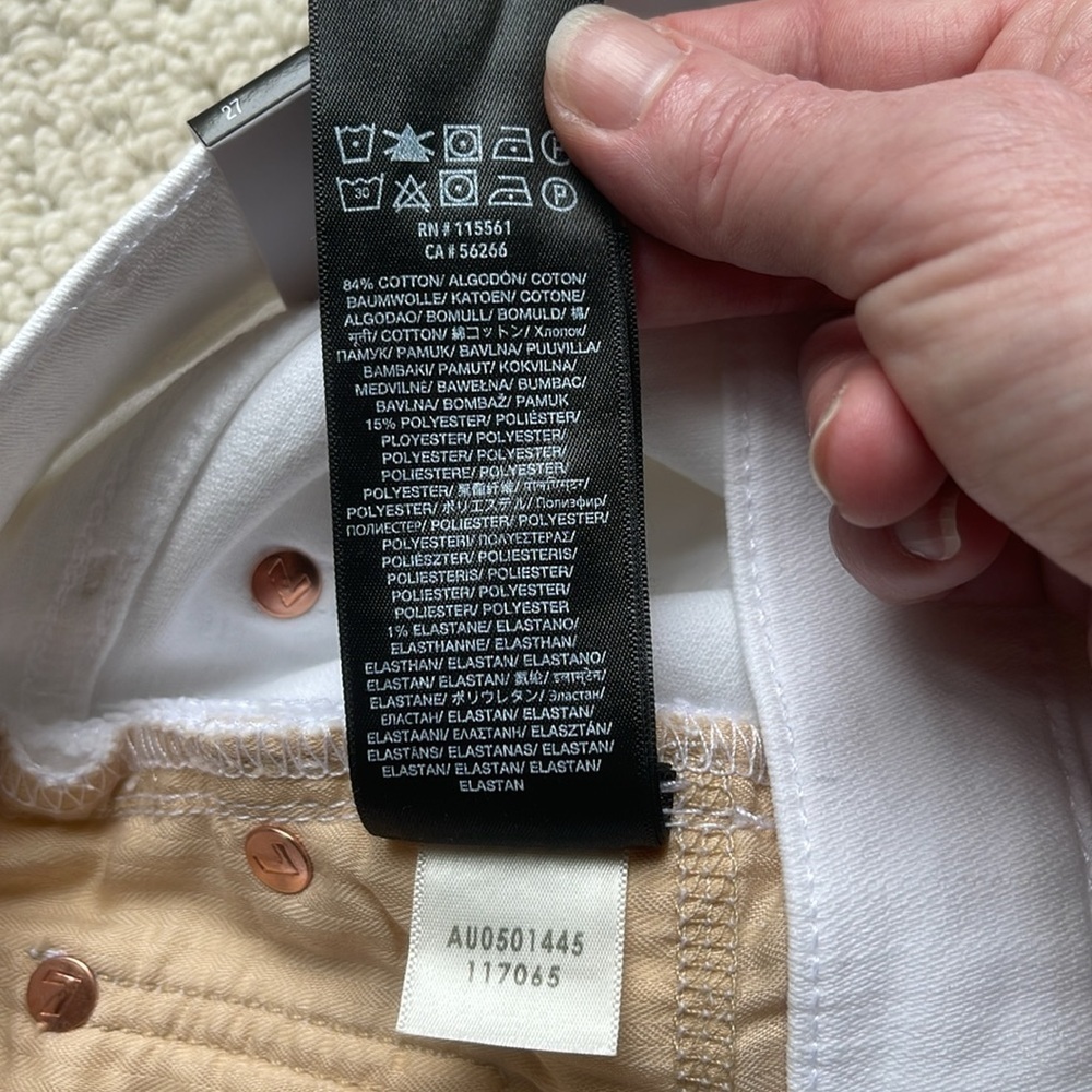 SOLD7 For All Mankind NWT Josefina Feminine Boyfriend Jeans in White Size 27 NEW - Picture 12 of 16